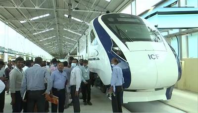 Ashwini Vaishnaw inspects new Vande Bharat train at Integral Coach Factory in Chennai