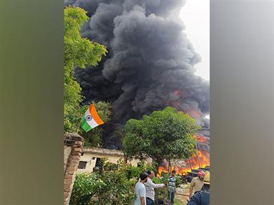 Fire breaks out in factory in Delhi's Nilothi Village
