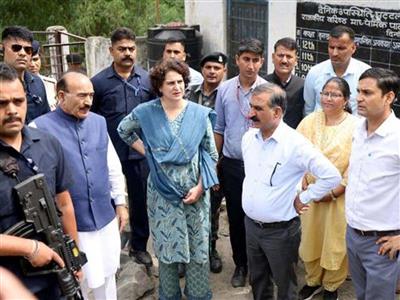 Himachal floods: Priyanka Gandhi visits Shiv temple at Summer Hill to review relief operations, interacts with victims