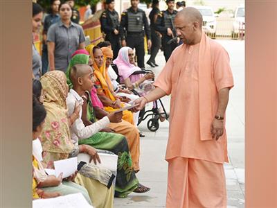 Uttar Pradesh: CM Yogi listens to problems of people at Janata Darshan in Gorakhpur