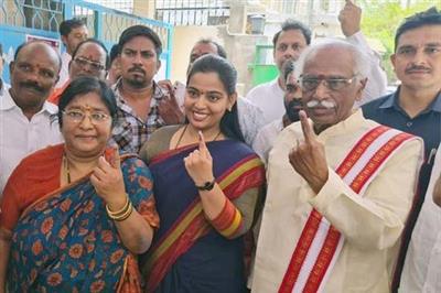 Haryana Governor Bandaru Dattatraya casts vote in Hyderabad, urges people to vote in large numbers