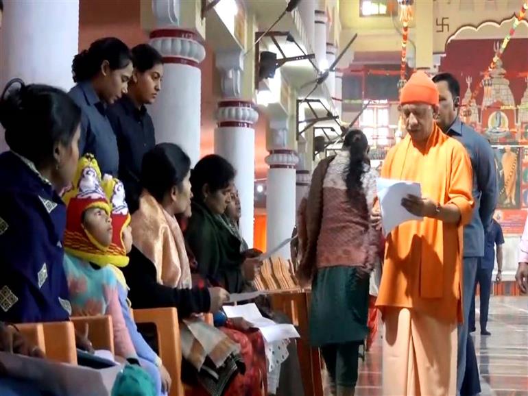 Uttar Pradesh: CM Yogi Adityanath holds 'Janta Darshan' at Gorakhnath Temple in Gorakhpur