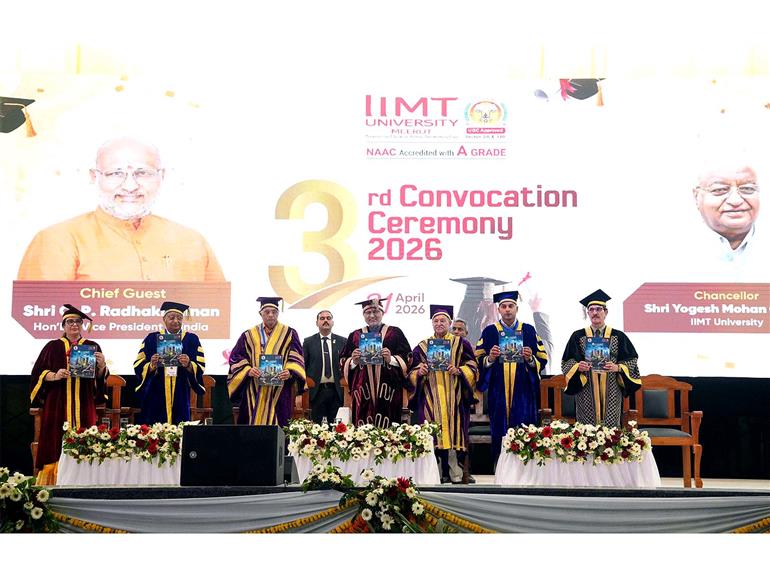 Meerut: Vice President CP Radhakrishnan addresses 3rd Convocation of IIMT University, hails academic excellence