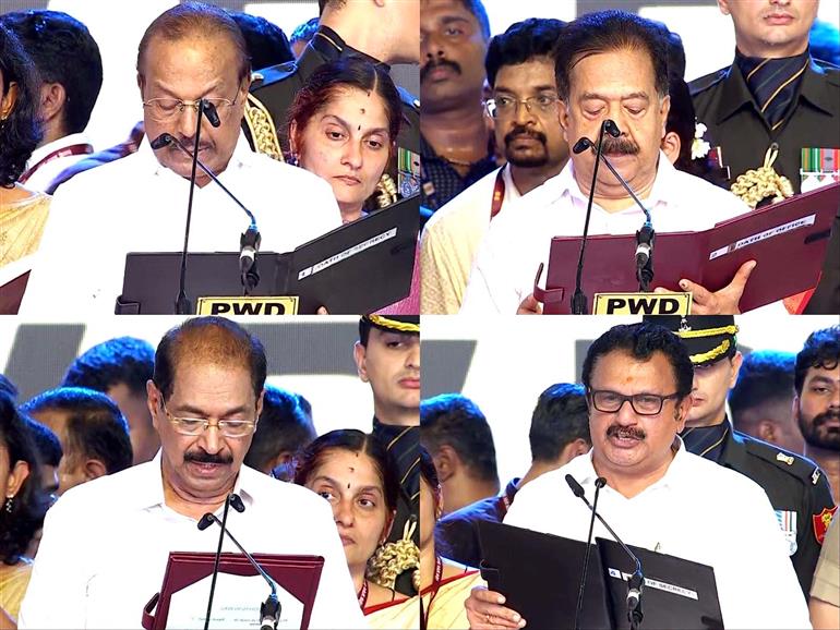 Congress heavyweights Ramesh Chennithala, Sunny Joseph, Muraleedharan sworn in as ministers in Keralam government