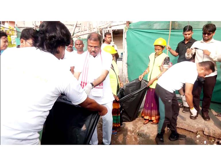 Dharmendra Pradhan participates in cleanliness drive under Seva Sankalp Abhiyan