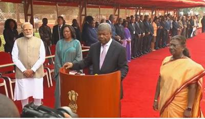 Angolan President Joao Manuel Lourenco receives ceremonial welcome at Rashtrapati Bhavan