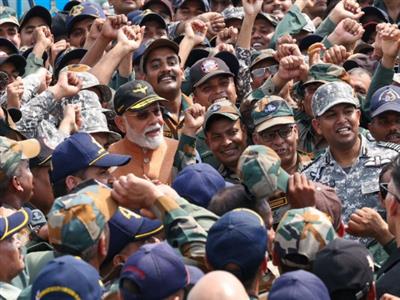 PM Modi visits Adampur Airbase, interacts with Air warriors, salutes their courage