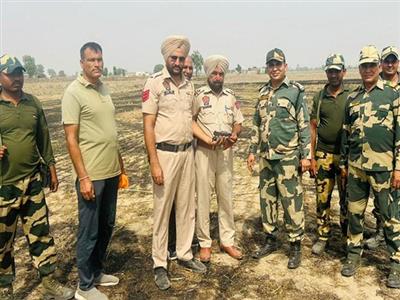 BSF recover pistol parts, drones and heroin packets from Punjab border