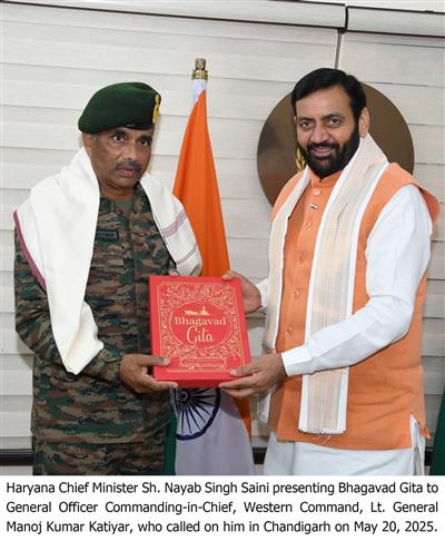 Western Command Army Commander meets Haryana CM Saini, expresses gratitude for state govt's support