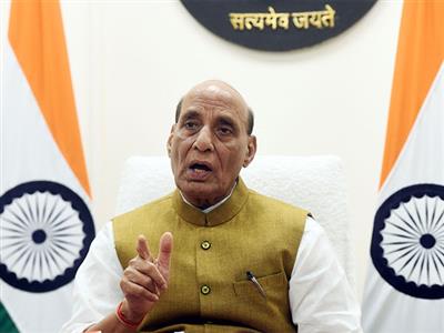 Defence Minister Rajnath Singh pays tribute to Veer Savarkar on his birth anniversary