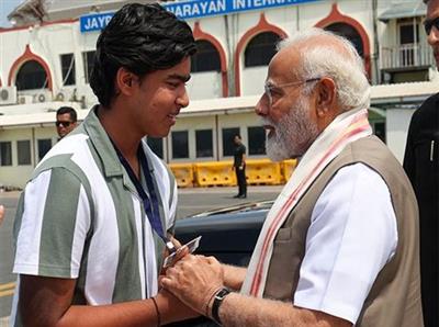 PM Modi meets 14-year-old cricket sensation Vaibhav Suryavanshi at Patna Airport