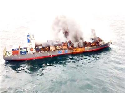ICG, Navy achieve milestone in MV Wan Hai 503 firefighting ops, pull burning vessel away from Indian Coast
