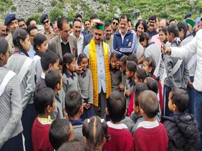 Himachal Pradesh CM interacts with students of Government Senior Secondary School, Baga Sarahan