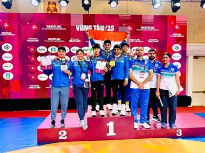 Indian Women wrestlers clinch Champion Trophy at Under-17 Asian Wrestling Championships