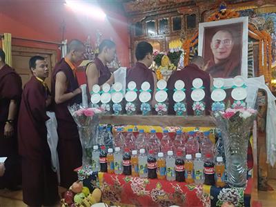 Tibetan Buddhist monks-in-exile offer prayers to celebrate 90th birthday of Dalai Lama