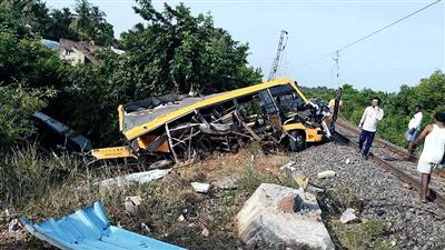 Tamil Nadu: 2 students killed, 3 injured as school bus collides with train