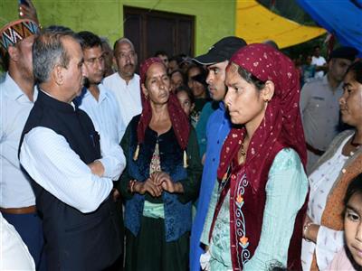 CM visits disaster-hit villages in Nachan Constituency