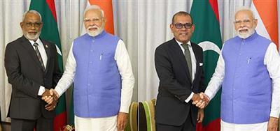 PM Modi meets Maldives Speaker Abdulla, former President Nasheed