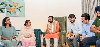 Haryana CM Nayab Singh Saini visits late Punjabi actor Jaswinder Bhalla's residence to offer condolences to grieving family