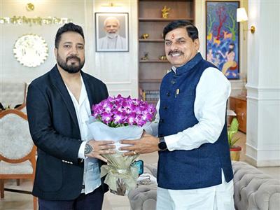 Mika Singh meets Madhya Pradesh CM Mohan Yadav at his residence in Bhopal
