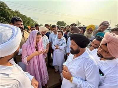 Union Minister Raksha Nikhil Khadse & Parneet Kaur Visit Flood-Affected Areas in Patiala District