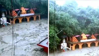 Uttarakhand: Tapkeshwar Mahadev temple inundated as Tamsa river swells after heavy rainfall in Dehradun