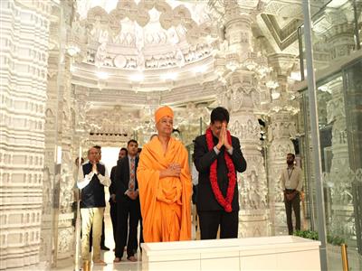 Union Minister Piyush Goyal visits BAPS Temple in Abu Dhabi