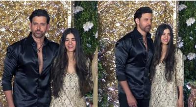 Hrithik Roshan, Saba Azad walk hand-in-hand at Ramesh Taurani's star-studded Diwali bash