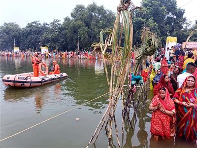 Chhath Puja: NDRF teams deployed at major ghats across Uttar Pradesh