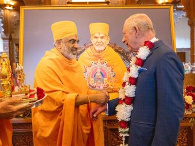 Royal tribute to faith and service: King Charles III and Queen Camilla visit BAPS Neasden Temple