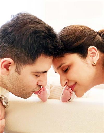 Parineeti Chopra, Raghav Chadha share first glimpse of their baby boy 'Neer'