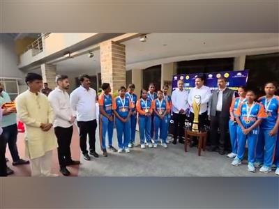 Karnataka BJP president BY Vijayendra felicitates Team India for winning T20 Blind Women's World Cup 2025