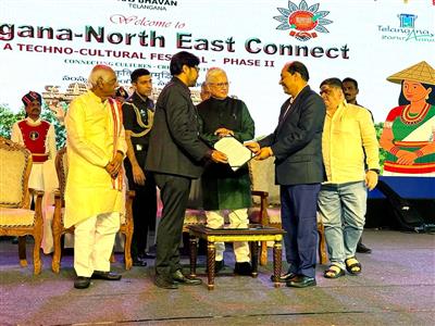 Telangana Governor felicitates AGMC's Dr Shankar Chakraborty at Techno-Cultural festival in Hyderabad