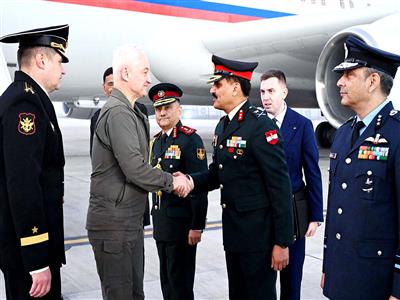 MoS Sanjay Seth receives Russian Defence Minister Andrei Belousov in New Delhi