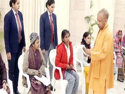 Uttar Pradesh CM Yogi Adityanath addresses public grievances at 'Janta Darshan' in Lucknow