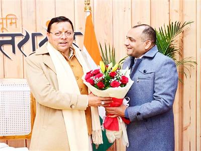 Uttarakhand DG Intelligence Abhinav Kumar meets CM Pushkar Singh Dhami