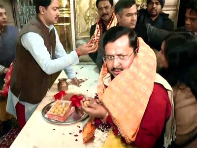 BJP working president Nitin Nabin offers prayers at Hanuman temple in Delhi