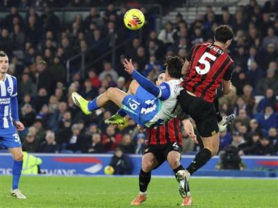 Kostoulas's stoppage time stunner helps Brighton hold Bournemouth