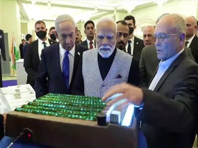 PM Modi, during Jerusalem visit, highlights Israel's innovative tech scene, showcasing AI and healthcare