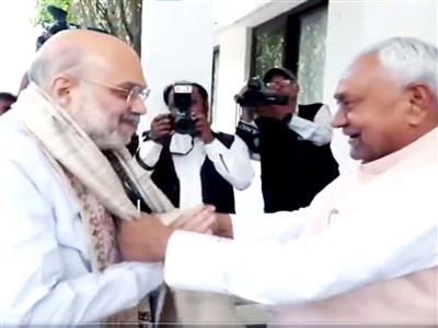 Union HM Amit Shah meets Bihar CM Nitish Kumar amidst his move to Rajya Sabha