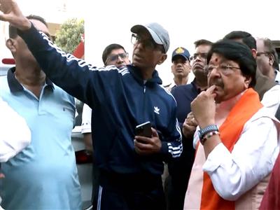 MP Minister Kailash Vijayvargiya visits Indore's fire incident site after 7 dead, orders probe