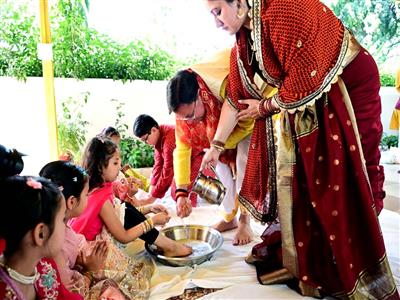 Uttarakhand CM Dhami performs Kanya Pujan with wife at residence; extends wishes on Ram Navami