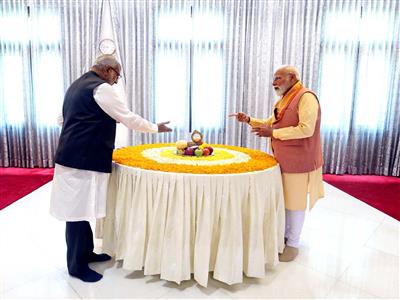 PM Modi meets VP Radhakrishnan, extends greetings on Tamil New Year 'Puthandu