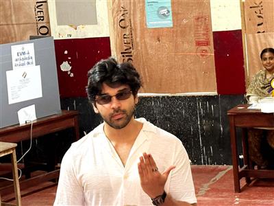Tamil Nadu polls: Actor Dhruv Vikram casts his vote in Chennai