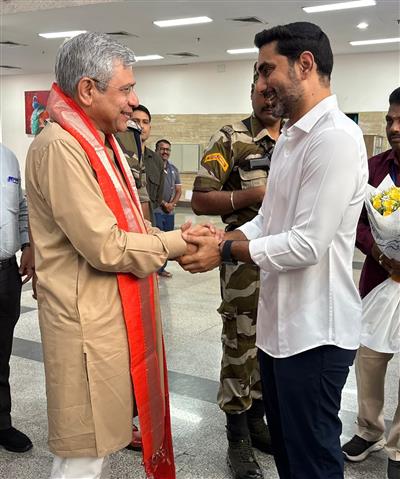 Ashwini Vaishnaw arrives in Visakhapatnam for Google data centre foundation ceremony