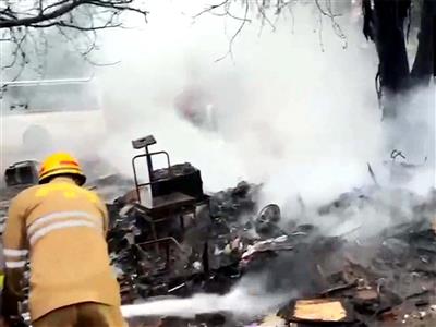 Uttar Pradesh: Fire destroys shacks in Ghaziabad's Vasundhara; no casualties