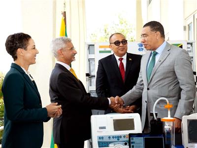 EAM Jaishankar meets Jamaican PM Holness; hands over BHISHM Cubes to bolster bilateral ties and disaster readiness