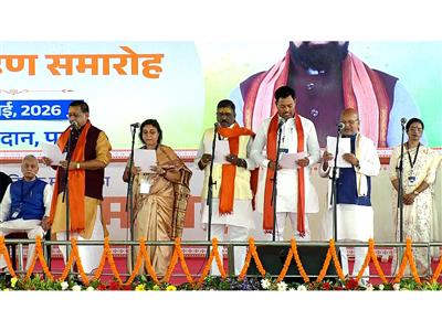 Nitish Kumar's son and other BJP, JD(U) leaders take oath as ministers in Bihar's expanded cabinet in Patna