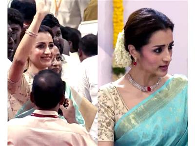Trisha Krishnan arrives for Vijay's Tamil Nadu CM swearing-in ceremony in Chennai