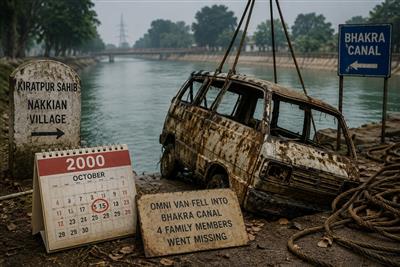 26-Year-Old Missing Omni Van Pulled Out of Bhakra Canal in Ropar, Human Remains Recovered